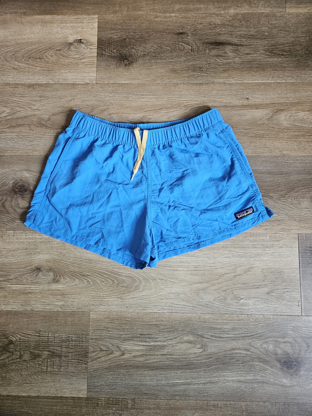 Patagonia Women's Baggies Shorts Size Small S Blue Drawstring Nylon Outdoors